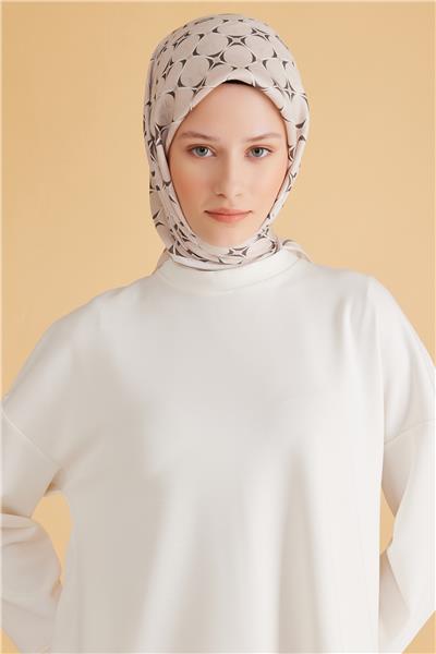 Belli Fresh Geometrik Desen Pudra Pure Eşarp 3 - 16
