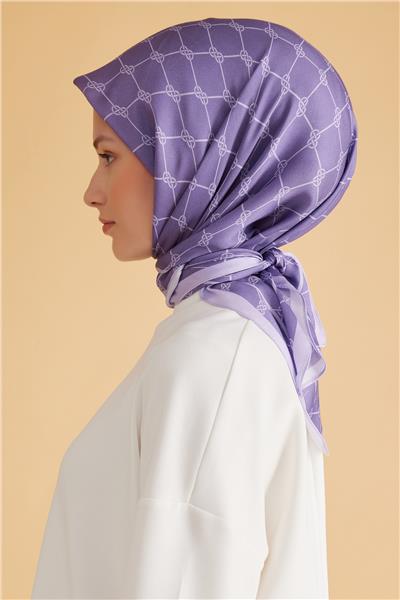 Belli Fresh Geometrik Desen Mor Pure Eşarp 7 - 24