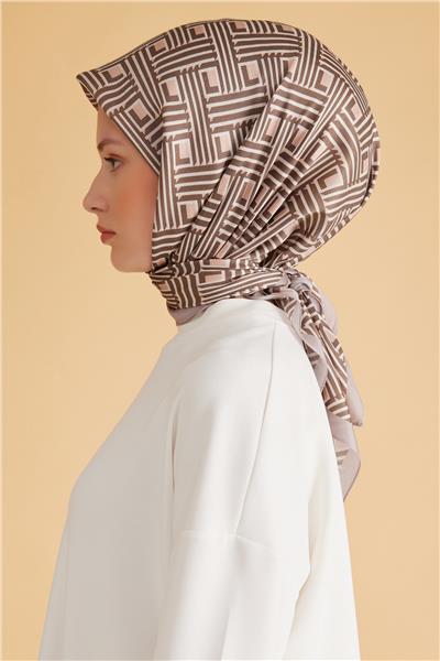 Belli Fresh Geometrik Desen Pudra Pure Eşarp 5 - 07