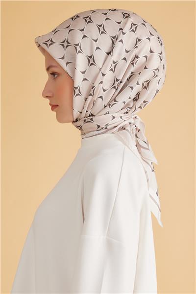 Belli Fresh Geometrik Desen Pudra Pure Eşarp 3 - 16