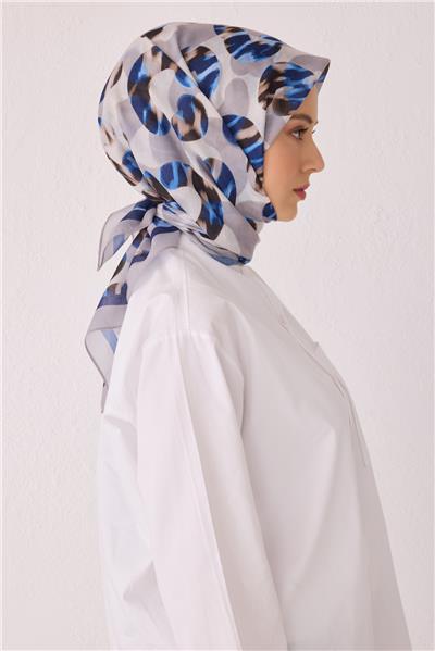 BELLİ GEOMETRİK DESEN TELA LACİ KREM EŞARP 1020