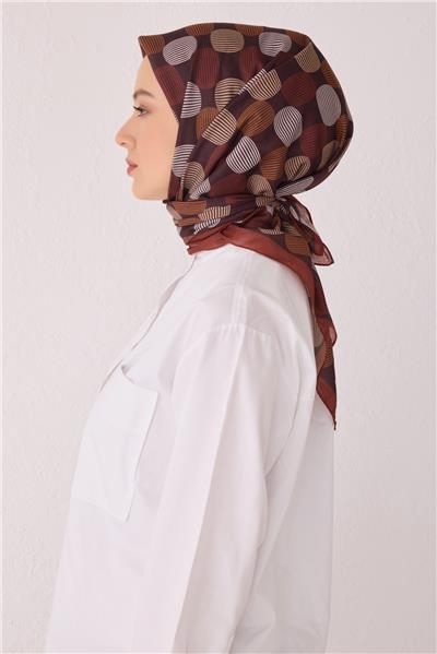BELLİ GEOMETRİK DESEN TELA BORDO EŞARP 1022