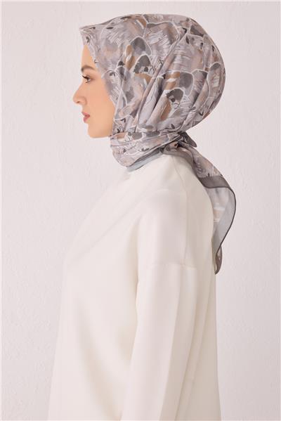 Belli Fresh Çiçek Desen Vizon Tela Eşarp 1021 - 06