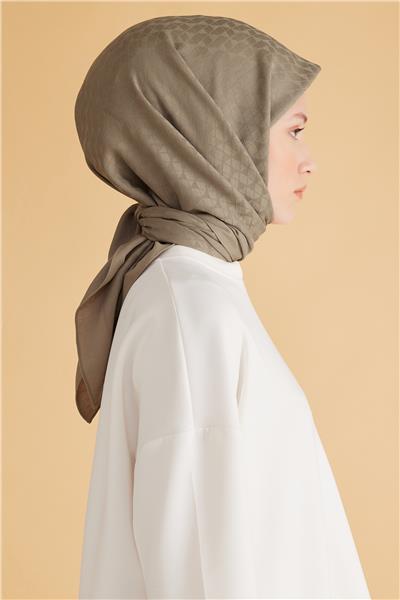 BELLİ GEOMETRİK DESEN VEYRA HAKİ EŞARP 1