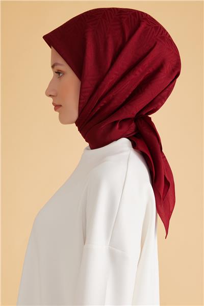 BELLİ GEOMETRİK DESEN VEYRA BORDO EŞARP 2