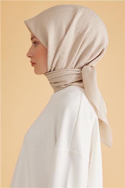 BELLİ GEOMETRİK DESEN VEYRA BEJ EŞARP 1