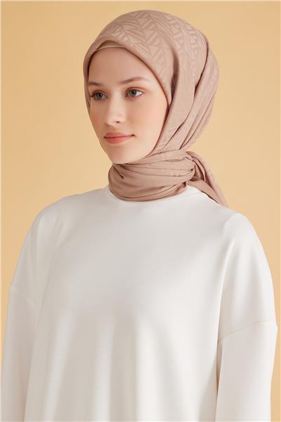 BELLİ GEOMETRİK DESEN VEYRA PUDRA EŞARP 2