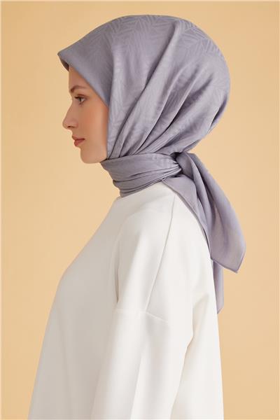 BELLİ GEOMETRİK DESEN VEYRA GRİ EŞARP 2