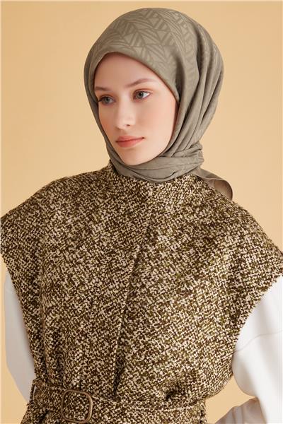 BELLİ GEOMETRİK DESEN VEYRA HAKİ EŞARP 2