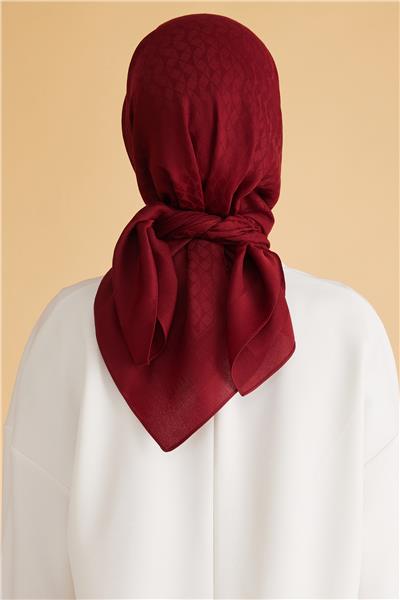 BELLİ GEOMETRİK DESEN VEYRA BORDO EŞARP 1