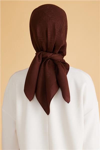 BELLİ GEOMETRİK DESEN VEYRA ACI KAHVE EŞARP 2