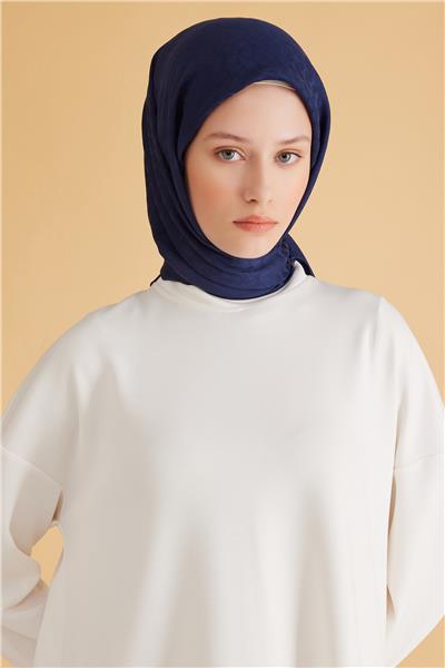 BELLİ GEOMETRİK DESEN VEYRA LACİVERT EŞARP 1