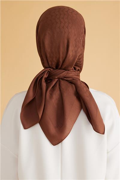 BELLİ GEOMETRİK DESEN VEYRA SÜTLÜ KAHVE EŞARP 1