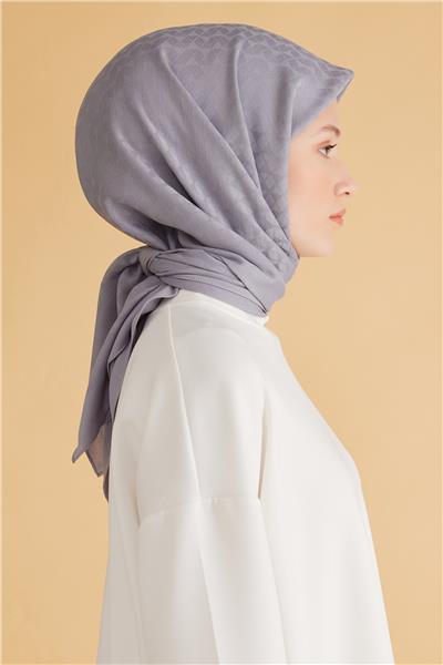 BELLİ GEOMETRİK DESEN VEYRA GRİ EŞARP 1