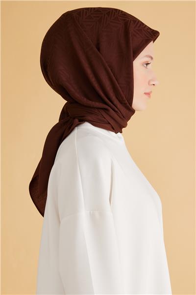 BELLİ GEOMETRİK DESEN VEYRA ACI KAHVE EŞARP 2