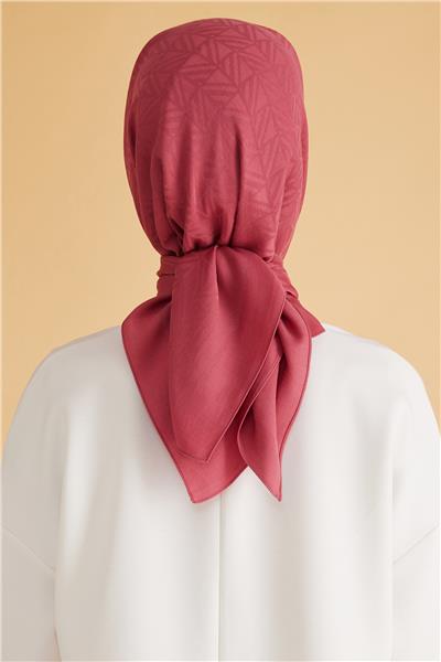 BELLİ GEOMETRİK DESEN VEYRA NAR ÇİÇEĞİ EŞARP 2