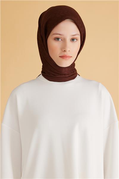 BELLİ GEOMETRİK DESEN VEYRA ACI KAHVE EŞARP 1