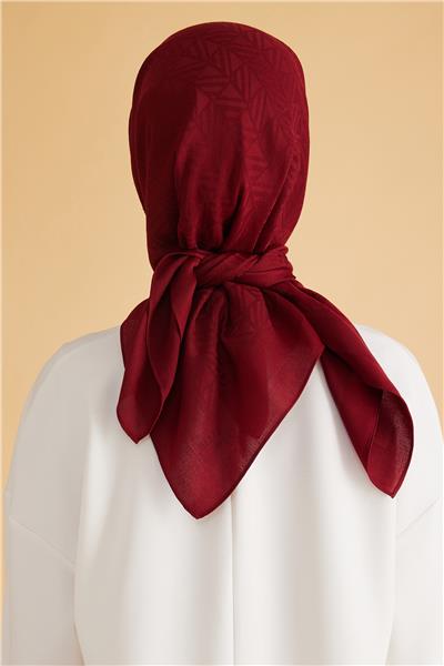 BELLİ GEOMETRİK DESEN VEYRA BORDO EŞARP 2