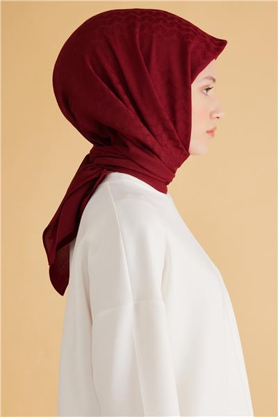 BELLİ GEOMETRİK DESEN VEYRA BORDO EŞARP 1