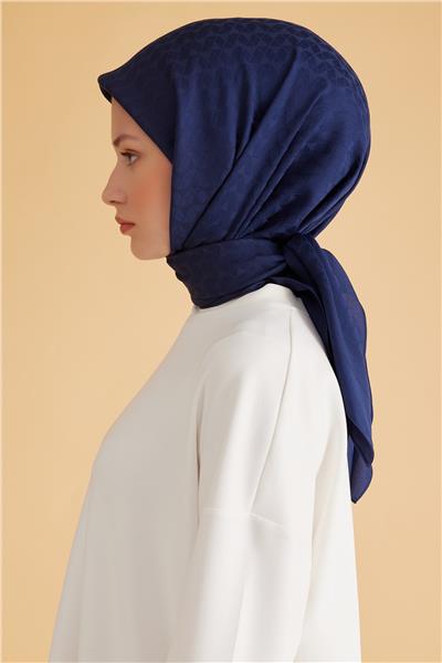 BELLİ GEOMETRİK DESEN VEYRA LACİVERT EŞARP 1