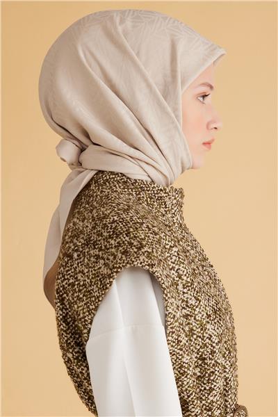 BELLİ GEOMETRİK DESEN VEYRA BEJ EŞARP 2