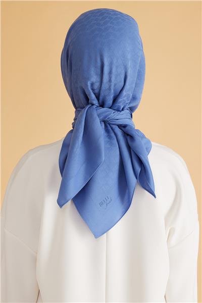 BELLİ GEOMETRİK DESEN VEYRA MAVİ EŞARP 1