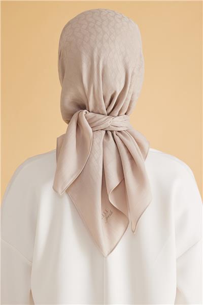 BELLİ GEOMETRİK DESEN VEYRA KREM EŞARP 1