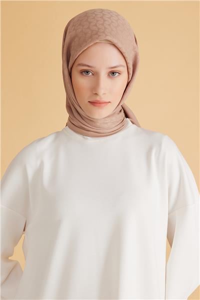 BELLİ GEOMETRİK DESEN VEYRA PUDRA EŞARP 1