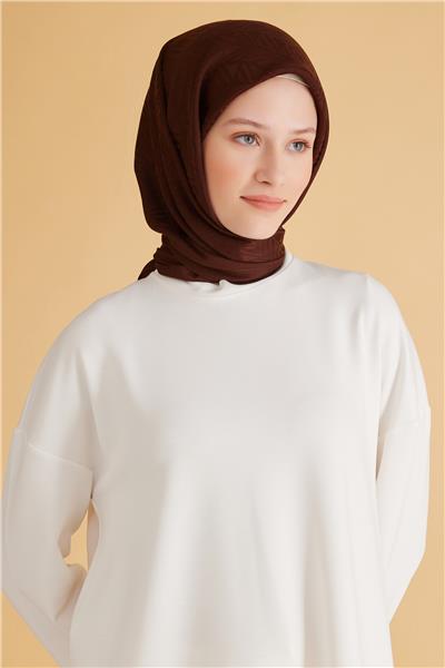 BELLİ GEOMETRİK DESEN VEYRA ACI KAHVE EŞARP 2