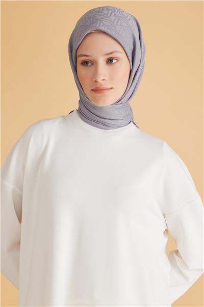 BELLİ GEOMETRİK DESEN VEYRA GRİ EŞARP 2