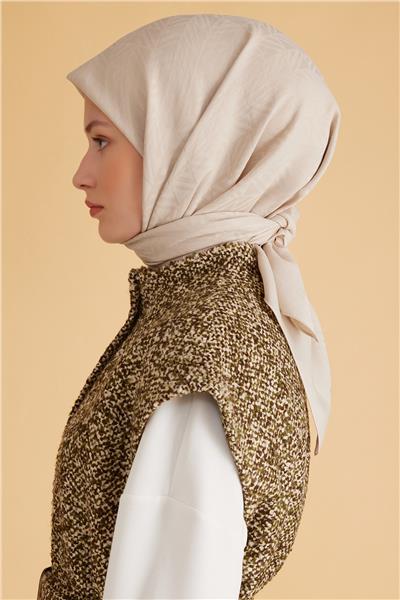 BELLİ GEOMETRİK DESEN VEYRA BEJ EŞARP 2