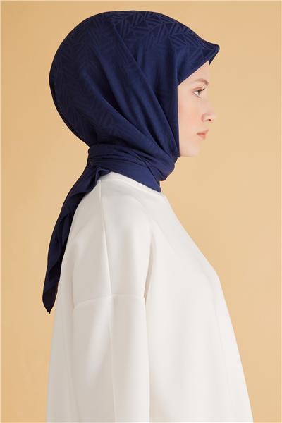 BELLİ GEOMETRİK DESEN VEYRA LACİVERT EŞARP 2