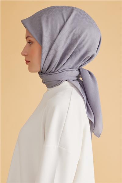 BELLİ GEOMETRİK DESEN VEYRA GRİ EŞARP 1