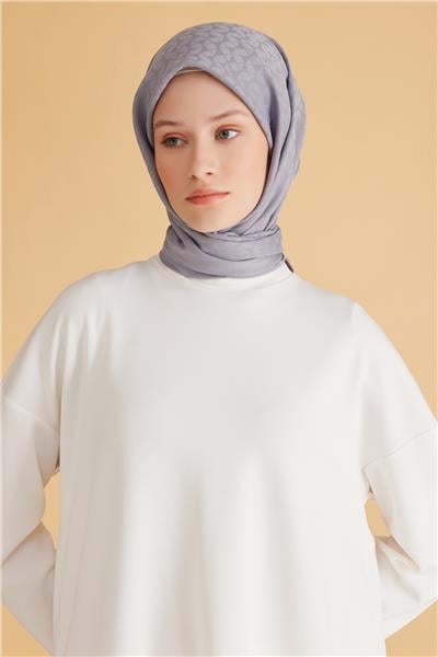 BELLİ GEOMETRİK DESEN VEYRA GRİ EŞARP 1