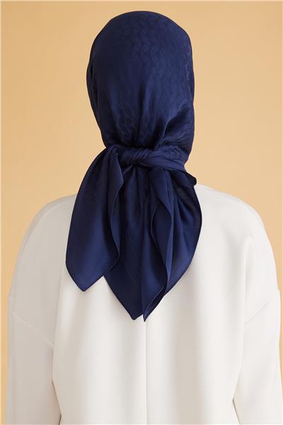 BELLİ GEOMETRİK DESEN VEYRA LACİVERT EŞARP 1