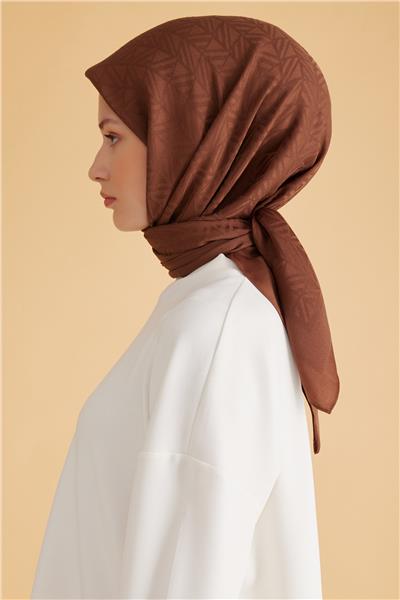 BELLİ GEOMETRİK DESEN VEYRA SÜTLÜ KAHVE EŞARP 2