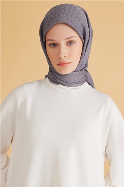 BELLİ GEOMETRİK DESEN VEYRA ANTRASİT EŞARP 1