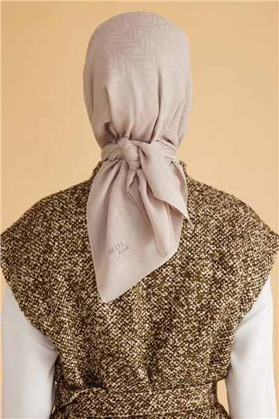 BELLİ GEOMETRİK DESEN VEYRA KREM EŞARP 2