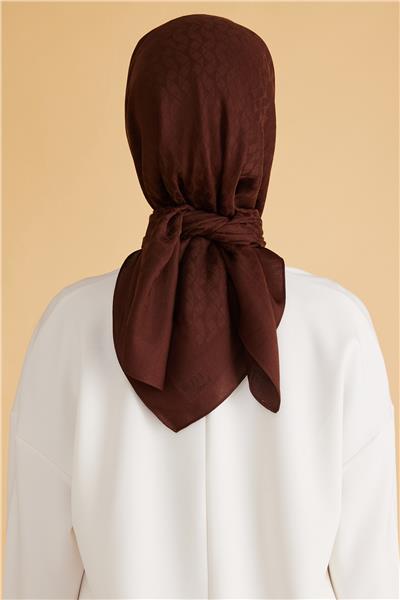 BELLİ GEOMETRİK DESEN VEYRA ACI KAHVE EŞARP 1