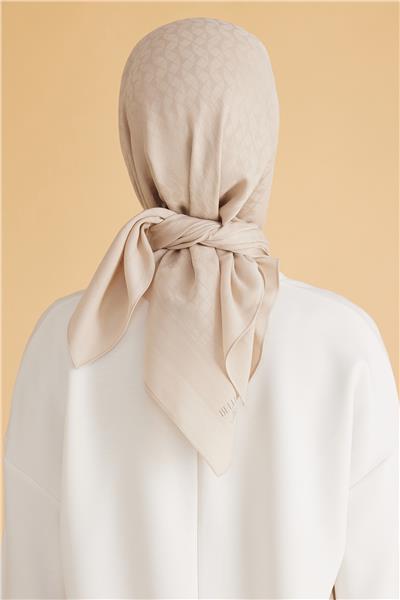 BELLİ GEOMETRİK DESEN VEYRA BEJ EŞARP 1