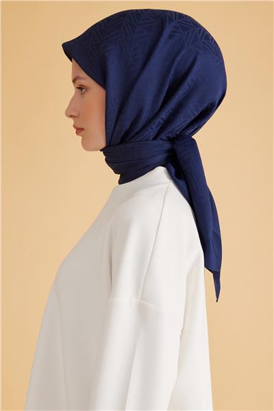 BELLİ GEOMETRİK DESEN VEYRA LACİVERT EŞARP 2