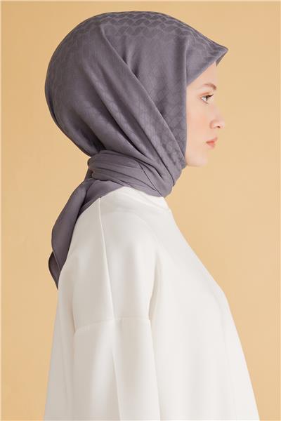 BELLİ GEOMETRİK DESEN VEYRA ANTRASİT EŞARP 1