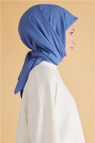 BELLİ GEOMETRİK DESEN VEYRA MAVİ EŞARP 2