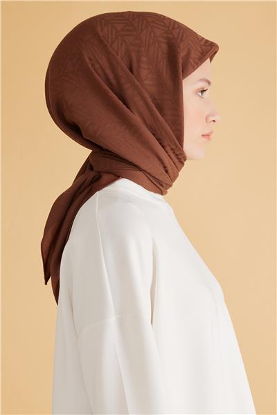 BELLİ GEOMETRİK DESEN VEYRA SÜTLÜ KAHVE EŞARP 2