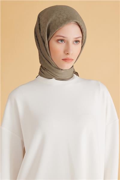 BELLİ GEOMETRİK DESEN VEYRA HAKİ EŞARP 1