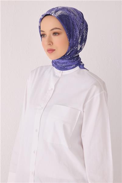 BELLİ ÇİÇEK DESEN PREMIUM SOFT MOR EŞARP 2