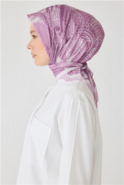 BELLİ ÇİÇEK DESEN PREMIUM SOFT PEMBE EŞARP 2