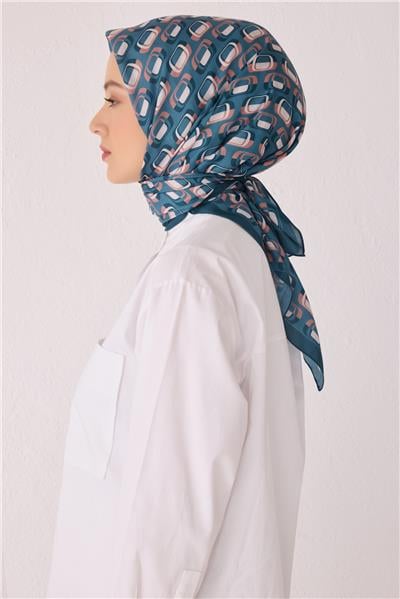 BELLİ GEOMETRİK DESEN PREMIUM SOFT ZÜMRÜT EŞARP 3