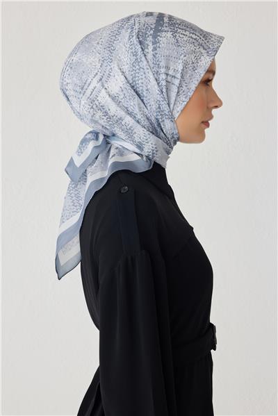 BELLİ ÇİÇEK DESEN PREMIUM SOFT GRİ EŞARP 2