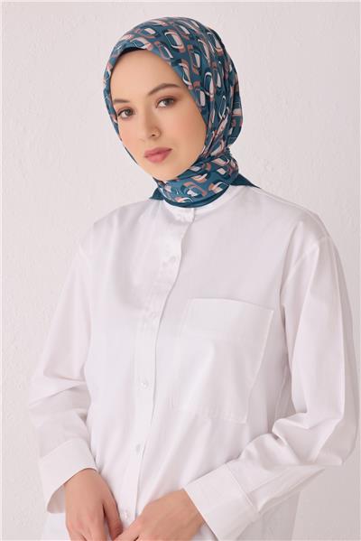 BELLİ GEOMETRİK DESEN PREMIUM SOFT ZÜMRÜT EŞARP 3